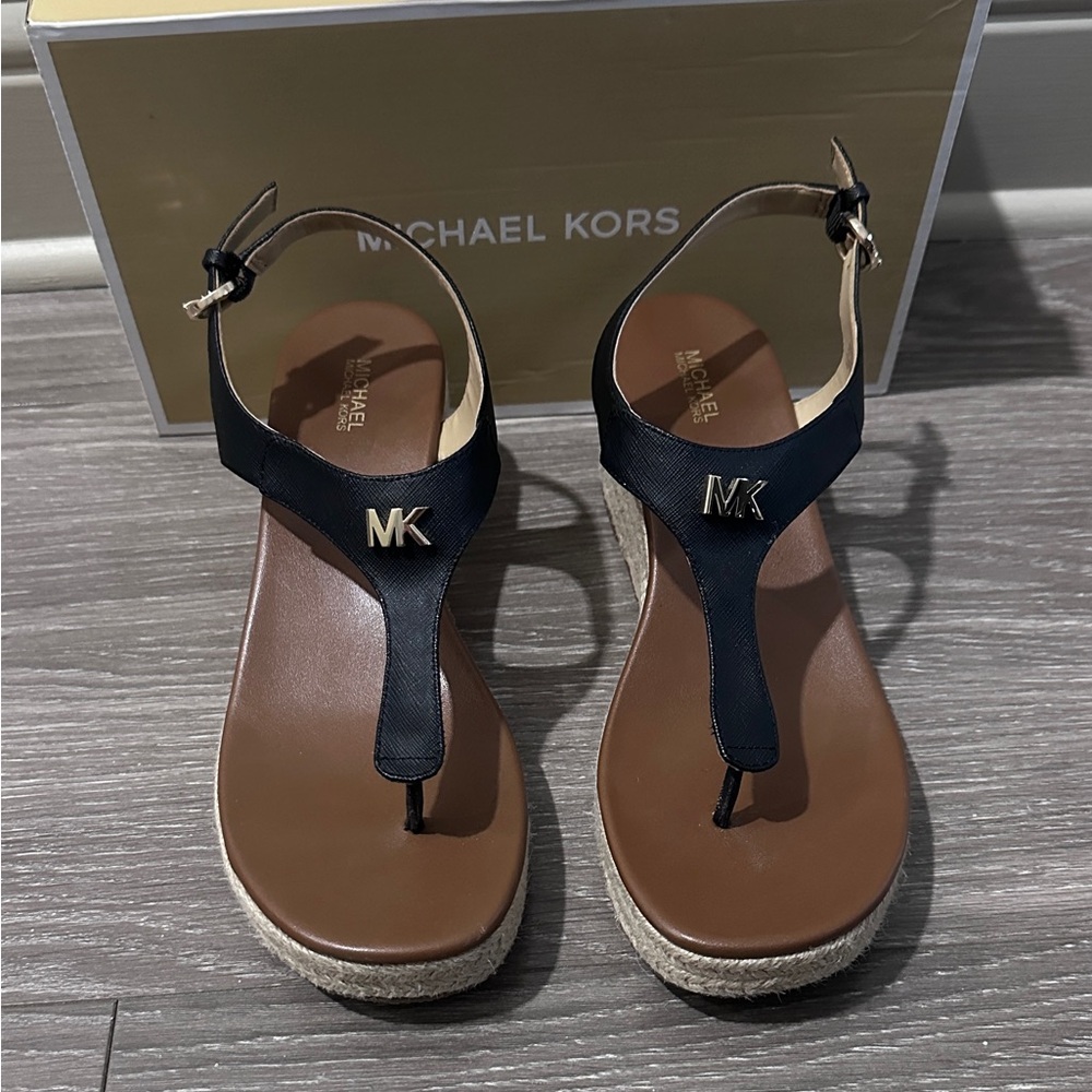 Michael Kors Black and Brown Women's Sandals